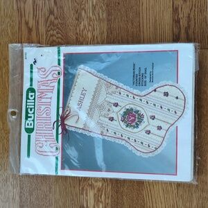 Bucilla Christmas counted cross stitch kit Stocking Victorian Rose 82733